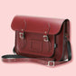 Handmade Leather Satchel - Oxblood angle view with strap