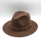 Wool Fedora Hat with Ribbon Crushable Waterproof