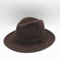 Wool Fedora Hat with Ribbon Crushable Waterproof