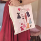 With Love Bree-Lacey Canvas Tote Bag on shoulder