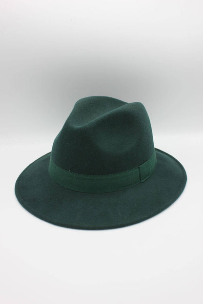 Wool Fedora Hat with Ribbon Crushable Waterproof