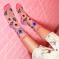 Sunflower Butterfly Sheer Crew Sock